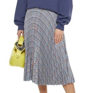 Rag&Bone Woman Alma Pleated Checked Woven Skirt